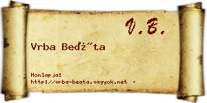 Vrba Beáta névjegykártya