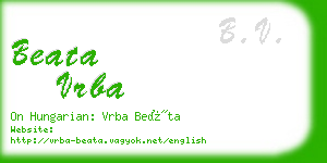 beata vrba business card